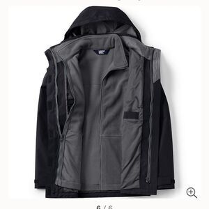 Lands End 3 in 1 Jacket. Black. Sz S.
